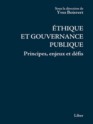 cover image of Éthique et gouvernance publique